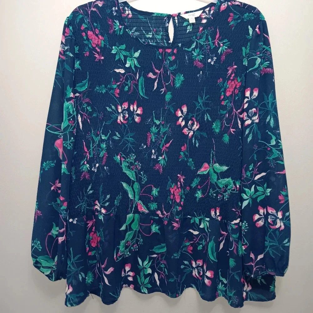 Terra and sky women's top blouse size 3X floral